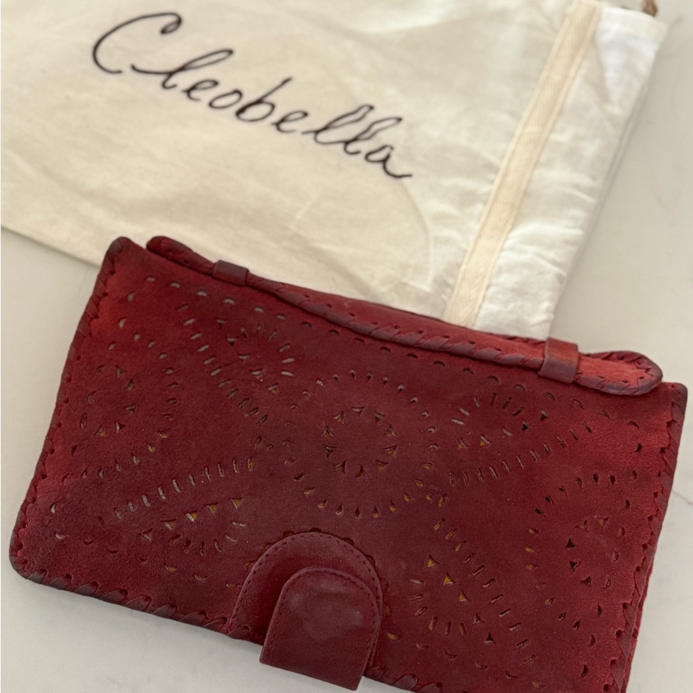 Cleobella Red Leather Clutch